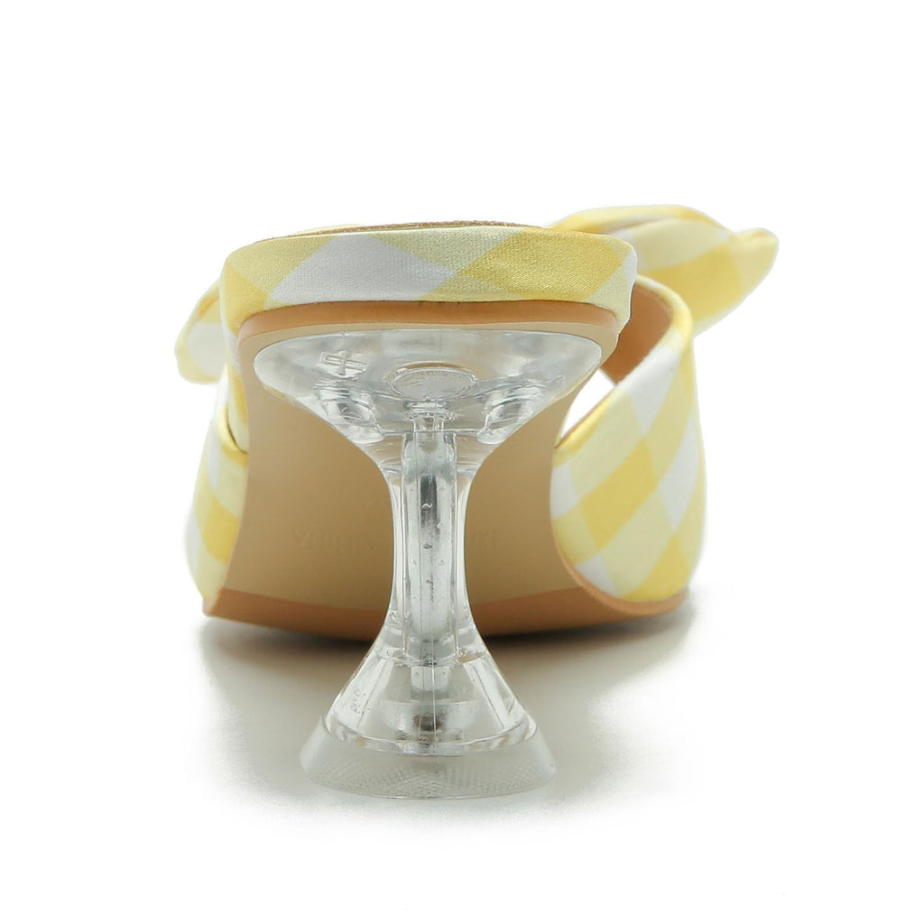 Ladies Bow Tie Kitten Heel Sandals For Women Mule Sandals Slingback Square Open Toe Low Wedding Heels Backless Slip On Slide Summer Cute Wedding Bridal Sandals Shoes