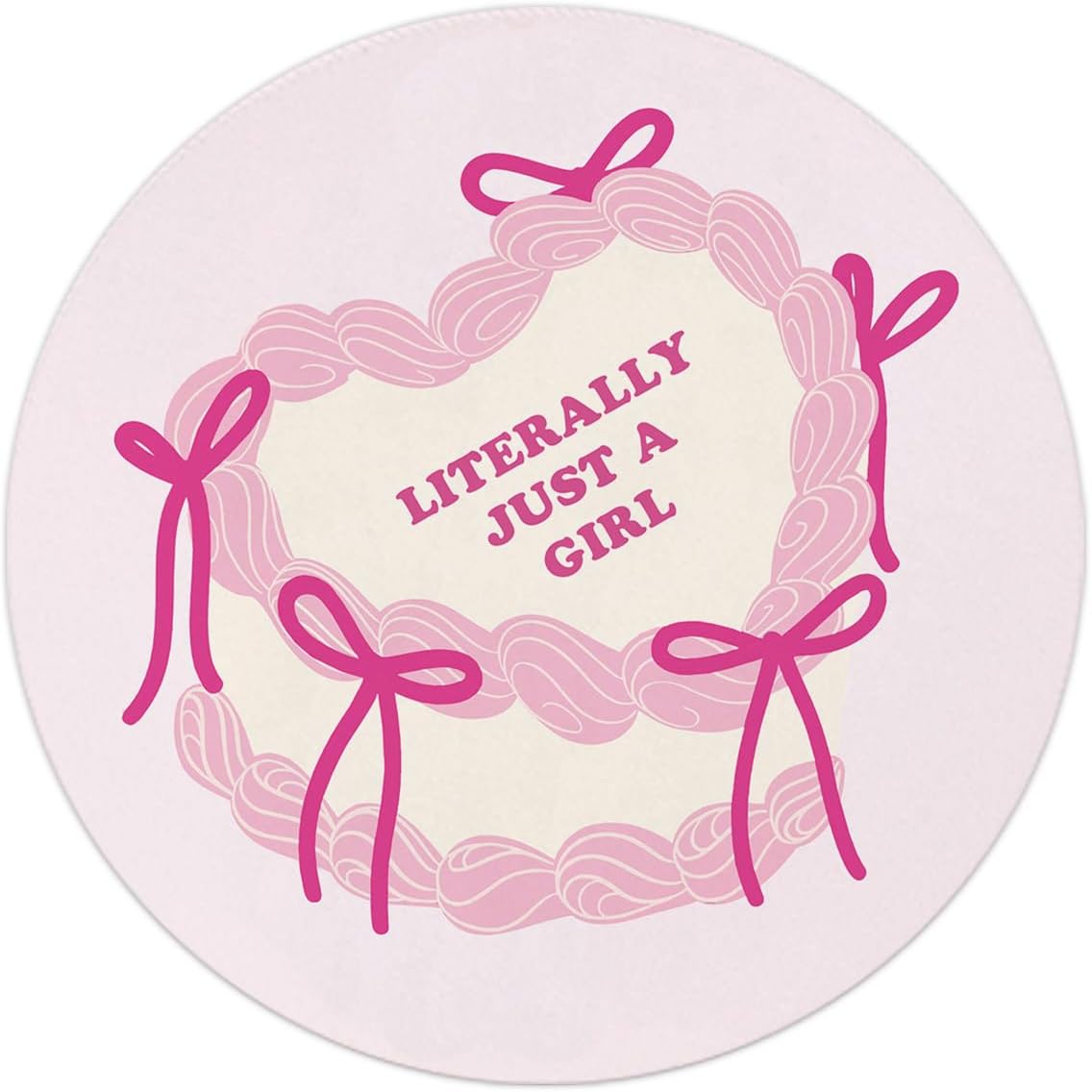 Coquette Pink Bow Mouse Pad, Non-Slip Rubber Base Mousepads for Office Desk Decor, 8.7 x 8.7 Inch