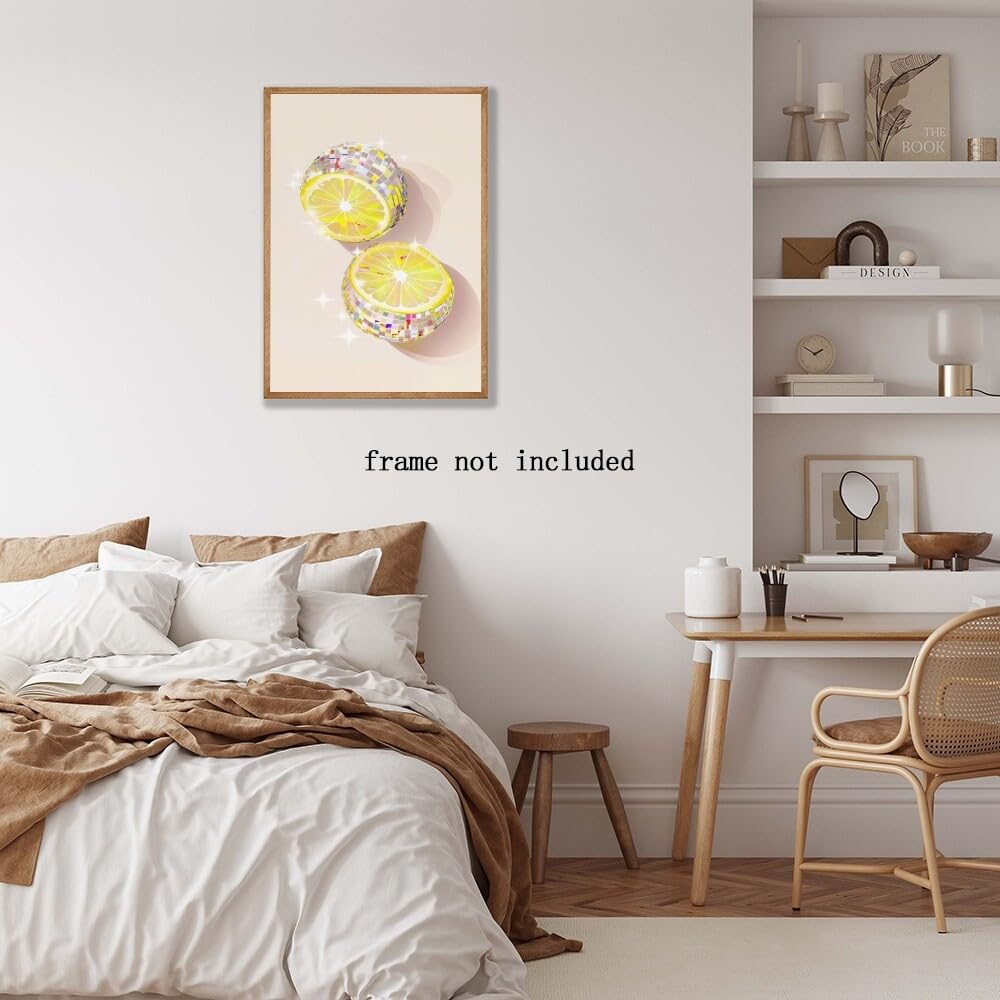 Disco Ball Fruits Canvas Print â€?Trendy Glam Wall Art