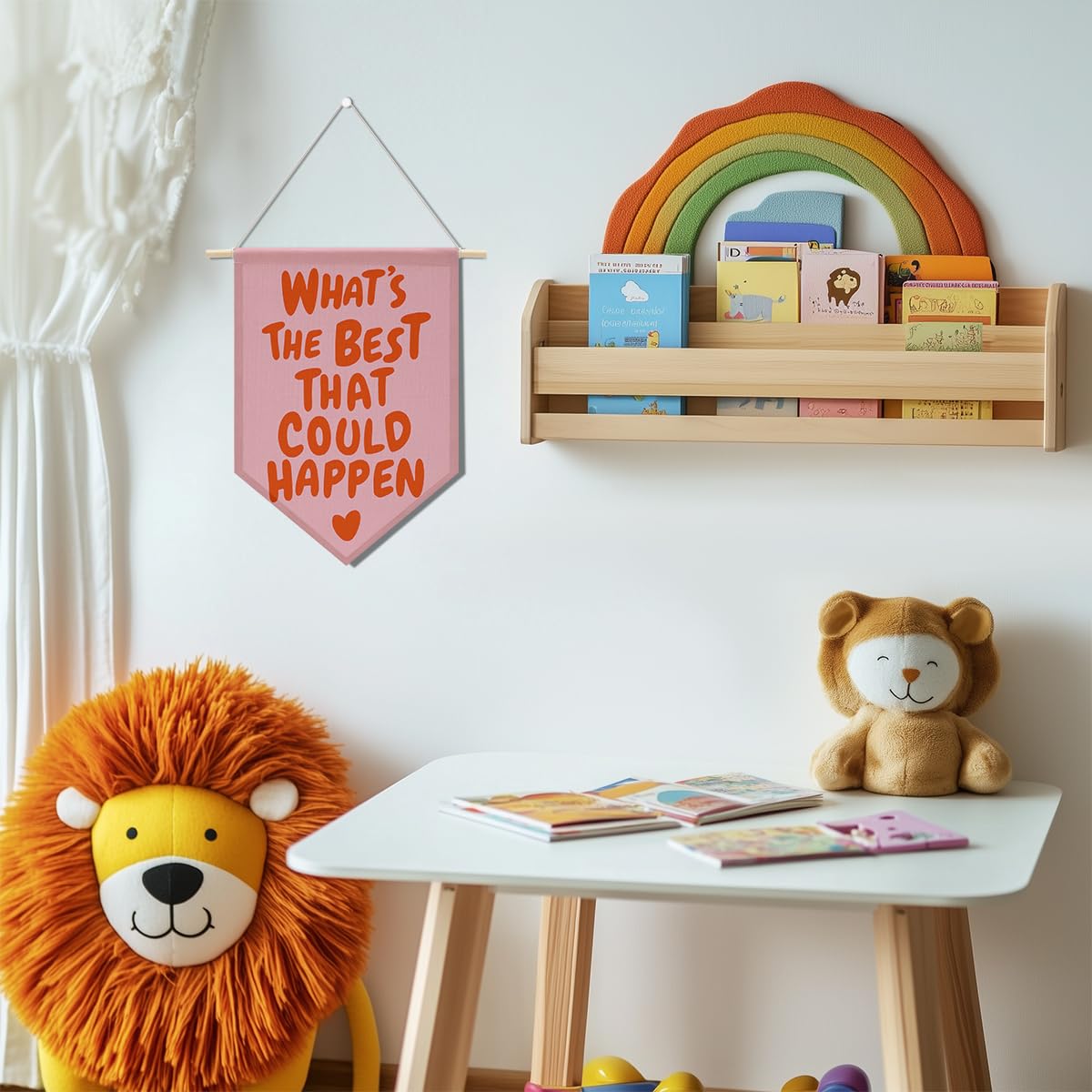 Preppy Positive Affirmations Wall Hanging Pennant Flag â€?Aesthetic Decor for Classroom, Bedroom, or Home