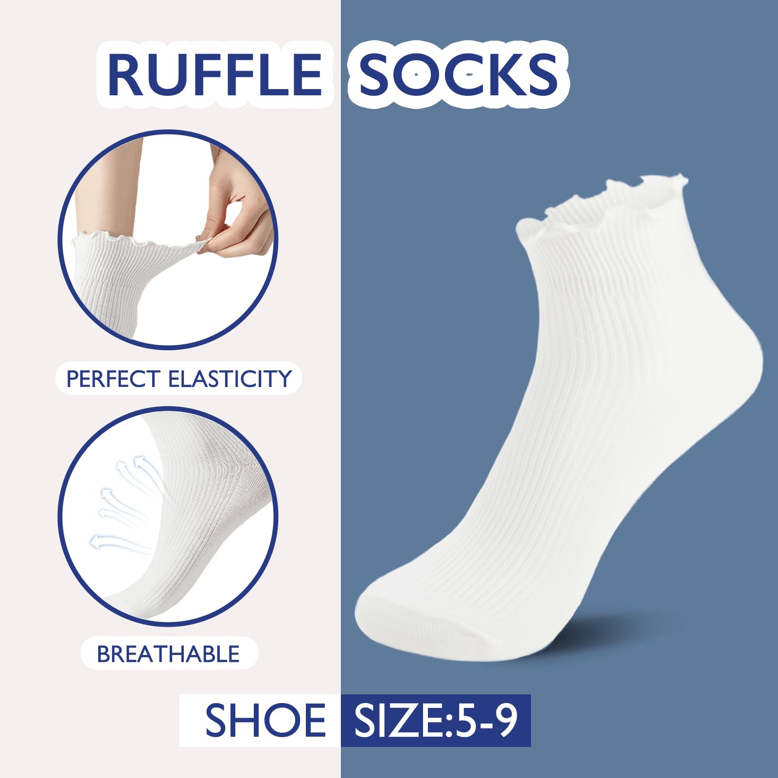 Ruffle Socks Women, Cute Ruffle Ankle Socks