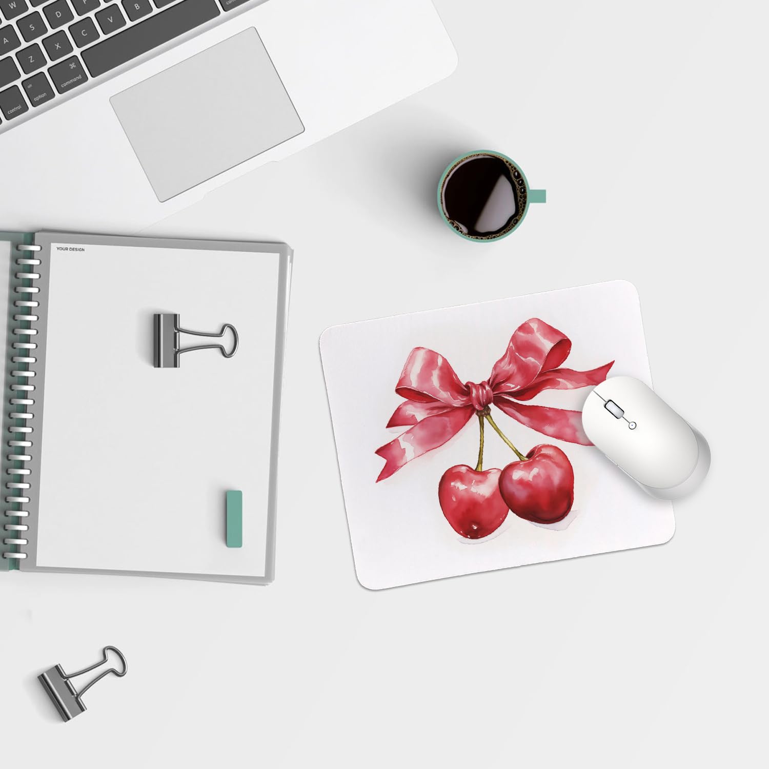 Coquette Bow Mouse Pad, Trendy Mouse Pad, Preppy Cute Mouse Pad for Desk Home Office & Gaming, 9.5x7.9 inches