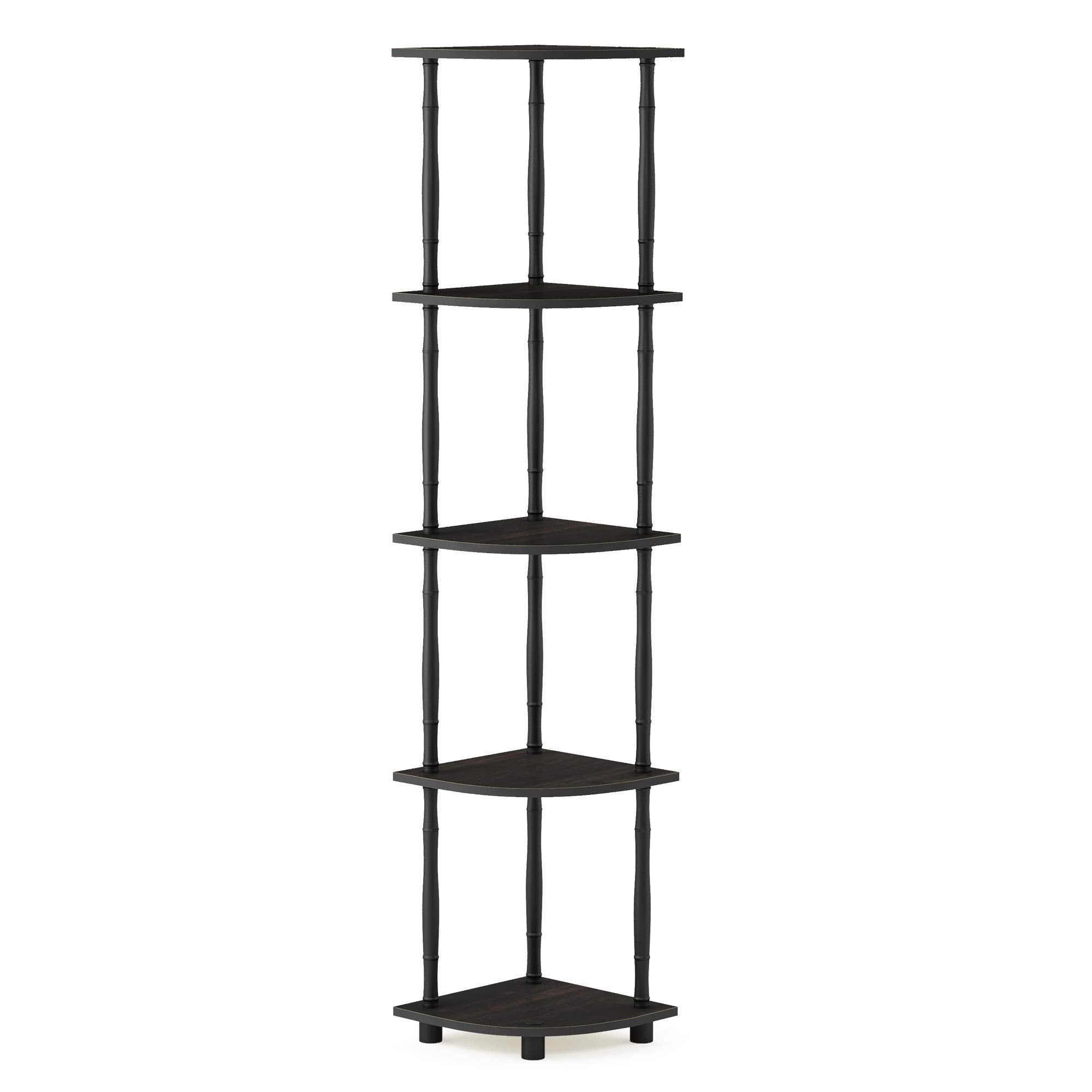 Three-Tier Round Tube Reversible Corner Display Rack Multipurpose Shelving Unit