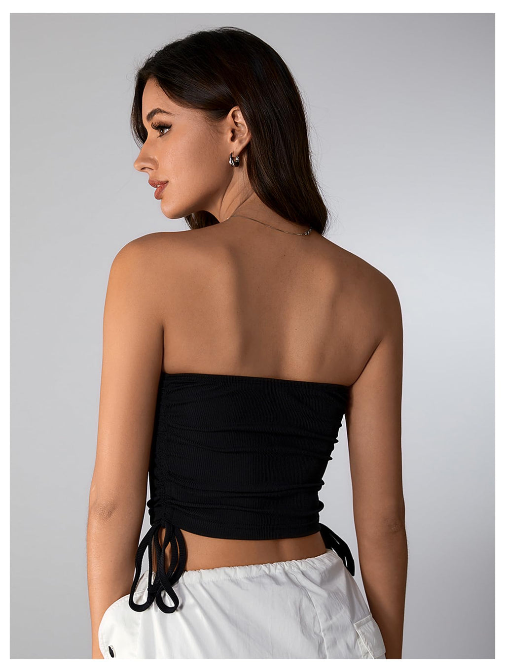 Women's Y2K Tube Tops Rhinestone Strapless Sleeveless Graphic Crop Tops