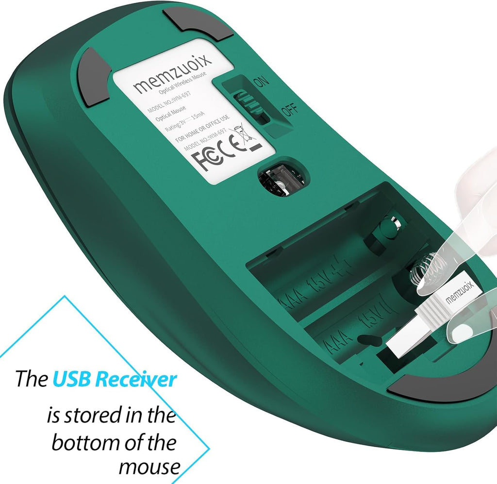 Portable Computer Wireless Mouse for Laptop, PC, Desktop, MacBook, 5 Buttons