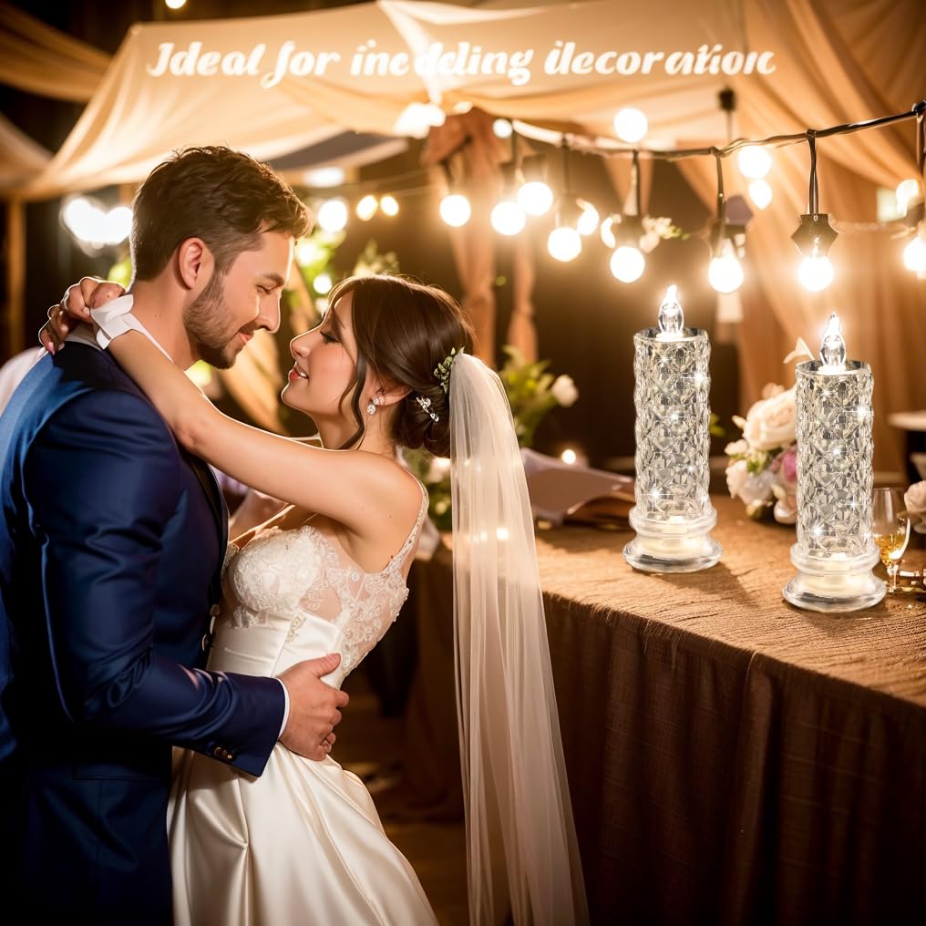 Shadow LED Flameless Candles - 4PCS Romantic Battery Operated Pillar Candles