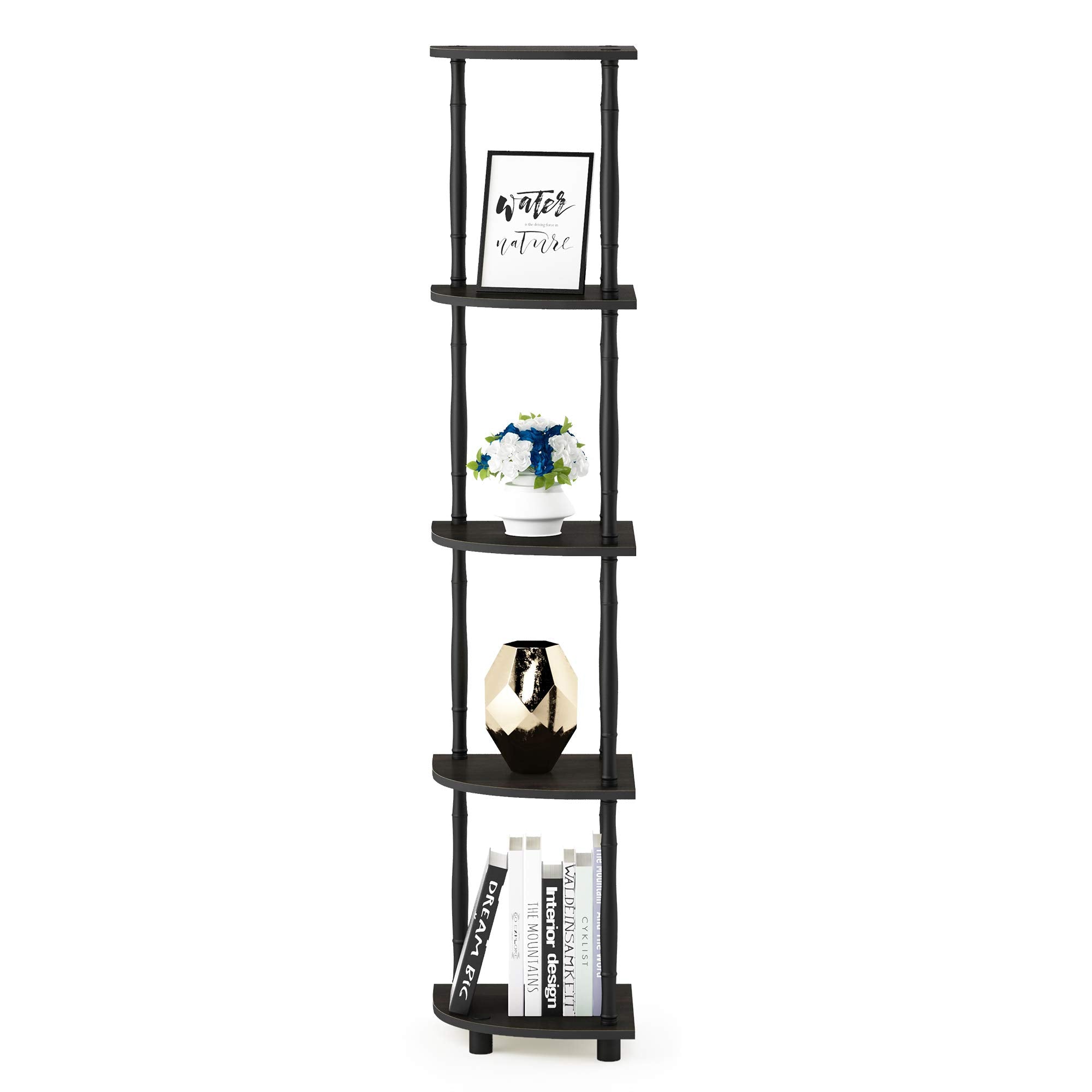 Three-Tier Round Tube Reversible Corner Display Rack Multipurpose Shelving Unit