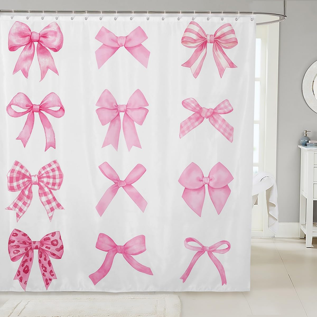 Kawaii Ribbon Bow 72" Wx72 L Shower Curtain