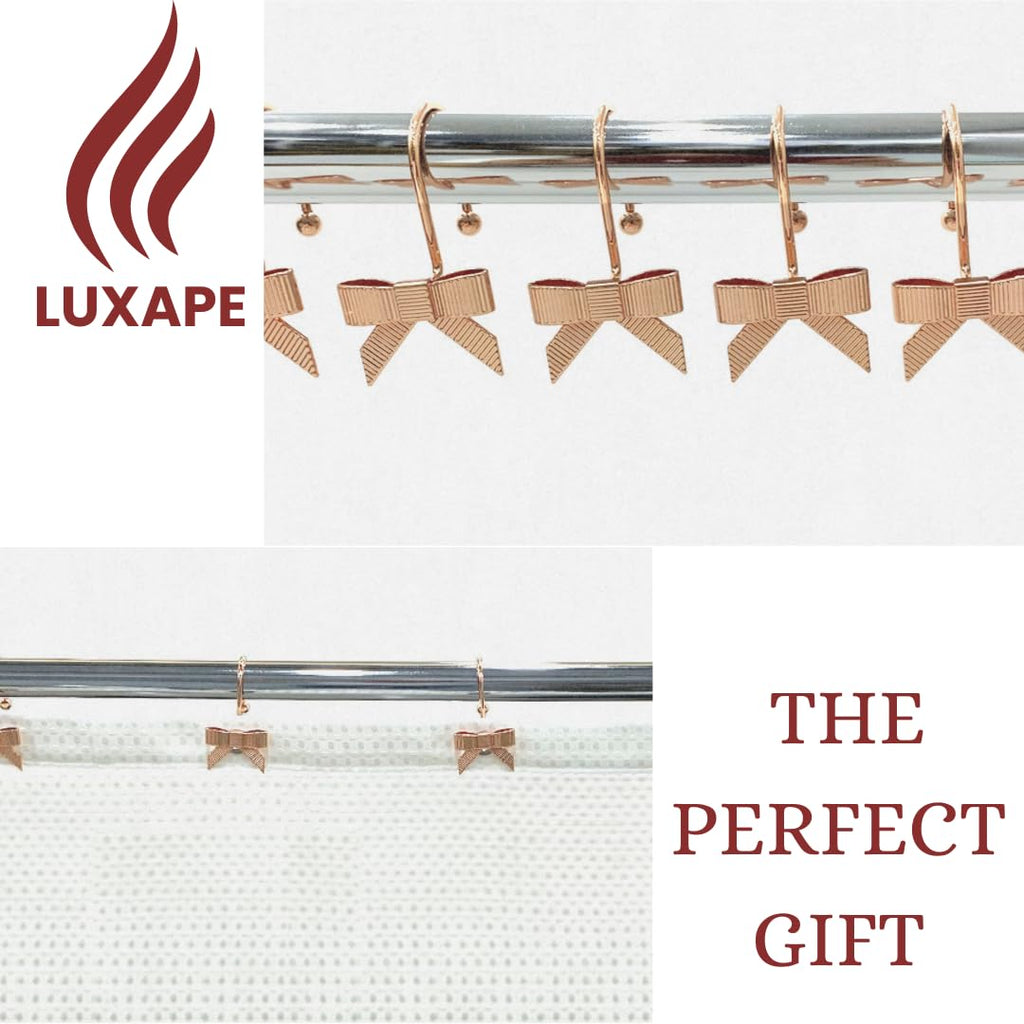 Decorative Bow Knot Curtain Hooks Shower Rings for Bathroom