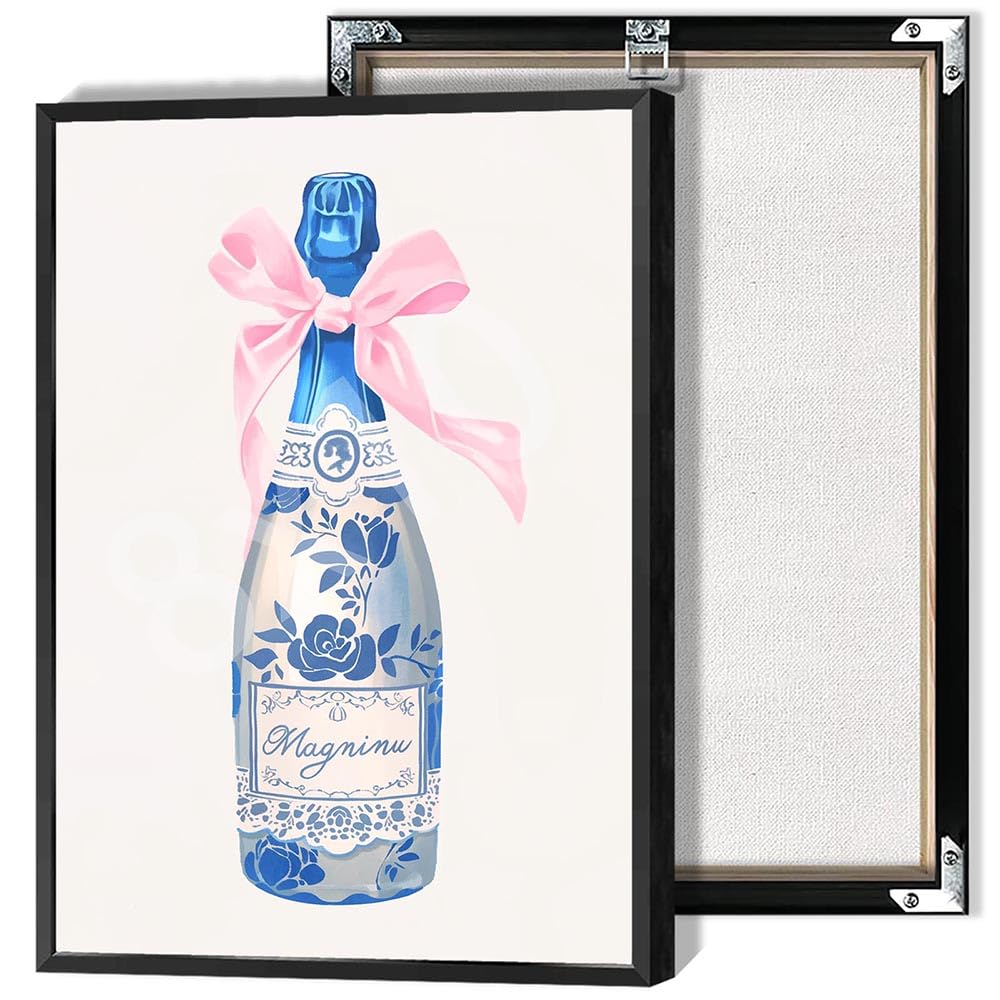 Trendy Pink Bow Disco Ball Posters White Cherry Canvas Wall Art Funky Coquette Bow Ribbon Preppy Aesthetic Prints Painting