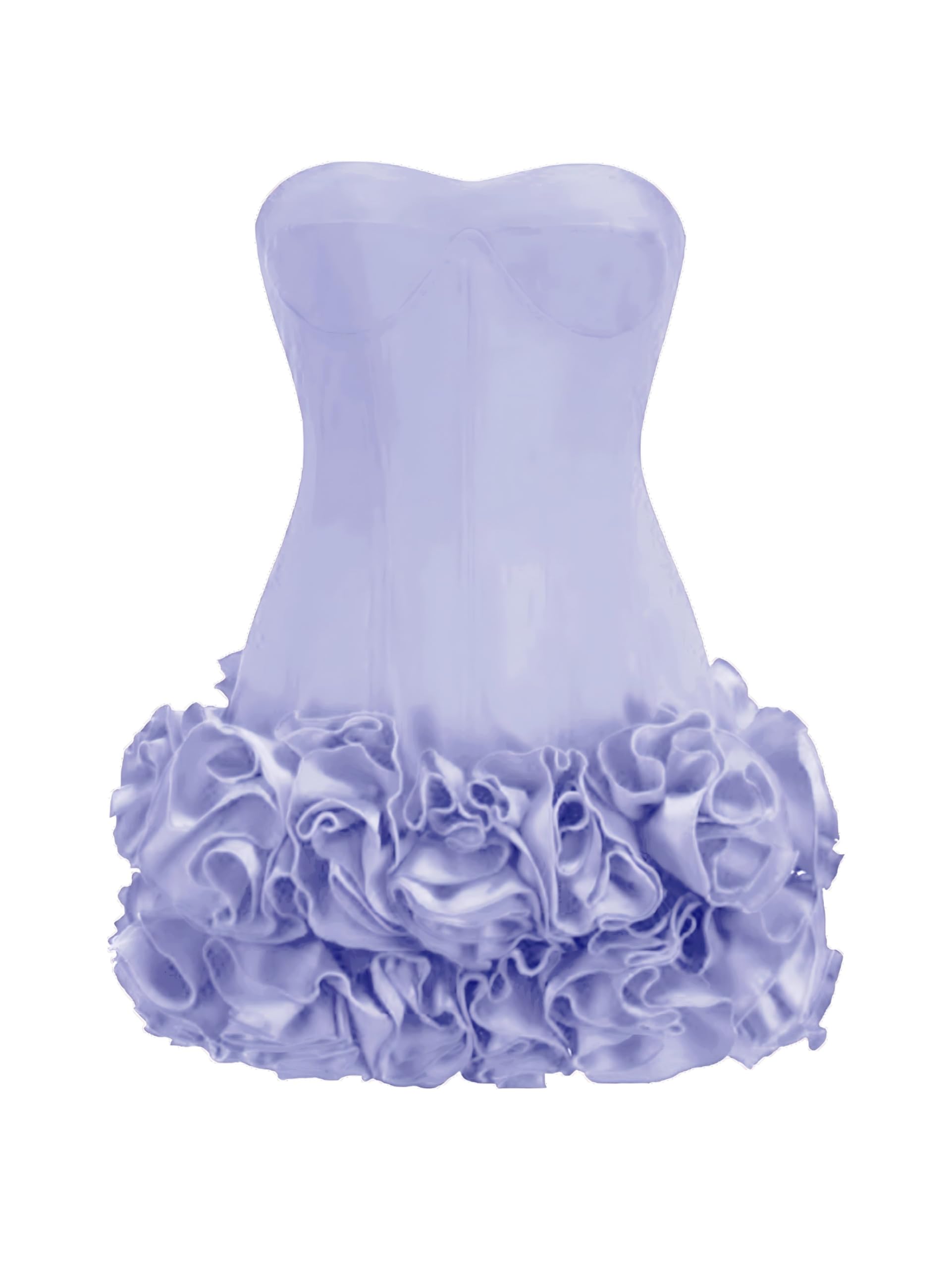 Layered Ruffle Edge Cocktail Party Dresses Sexy Strapless Homecoming Dresses Off Shoulder Satin Bodycon Mini Dresses