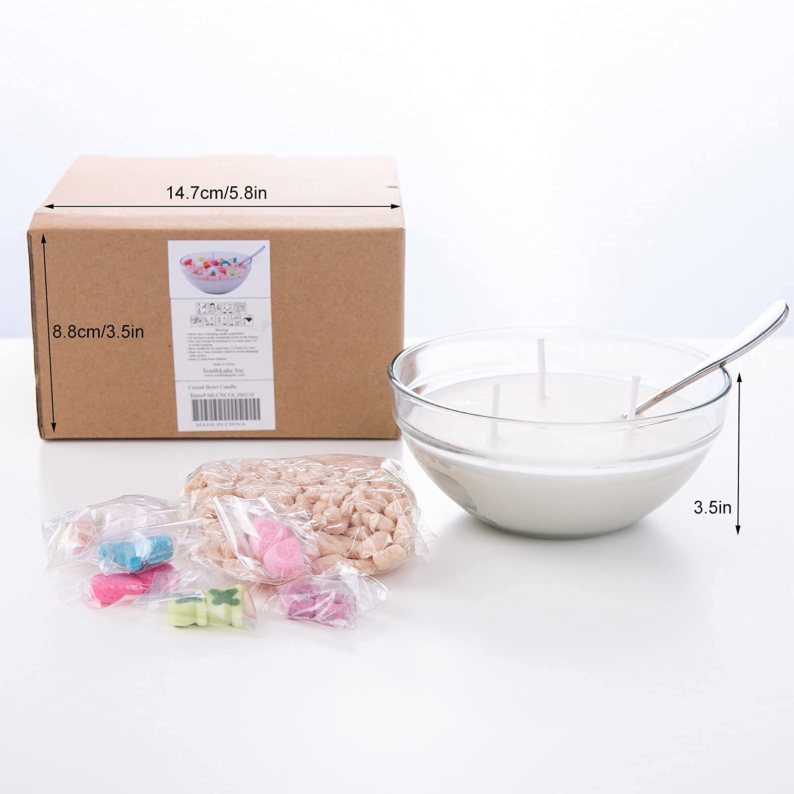 Cereal Bowl with Metal Spoon Scented Soy Candle