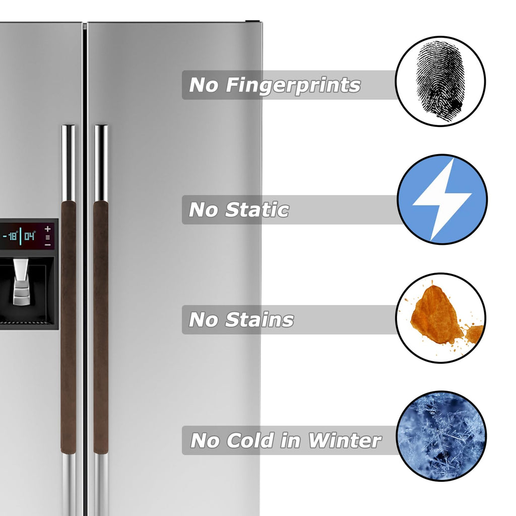 Refrigerator Door Handle Covers Kitchen Decor Keep Appliance Clean Anti-Static Stains for Fridge Dishwashers Velvet 3PCS