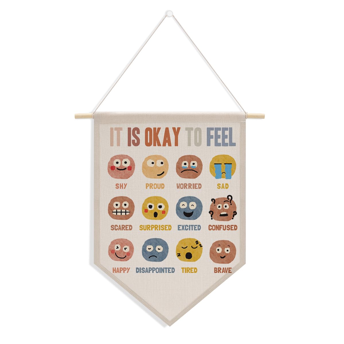 Preppy Positive Affirmations Wall Hanging Pennant Flag â€?Aesthetic Decor for Classroom, Bedroom, or Home