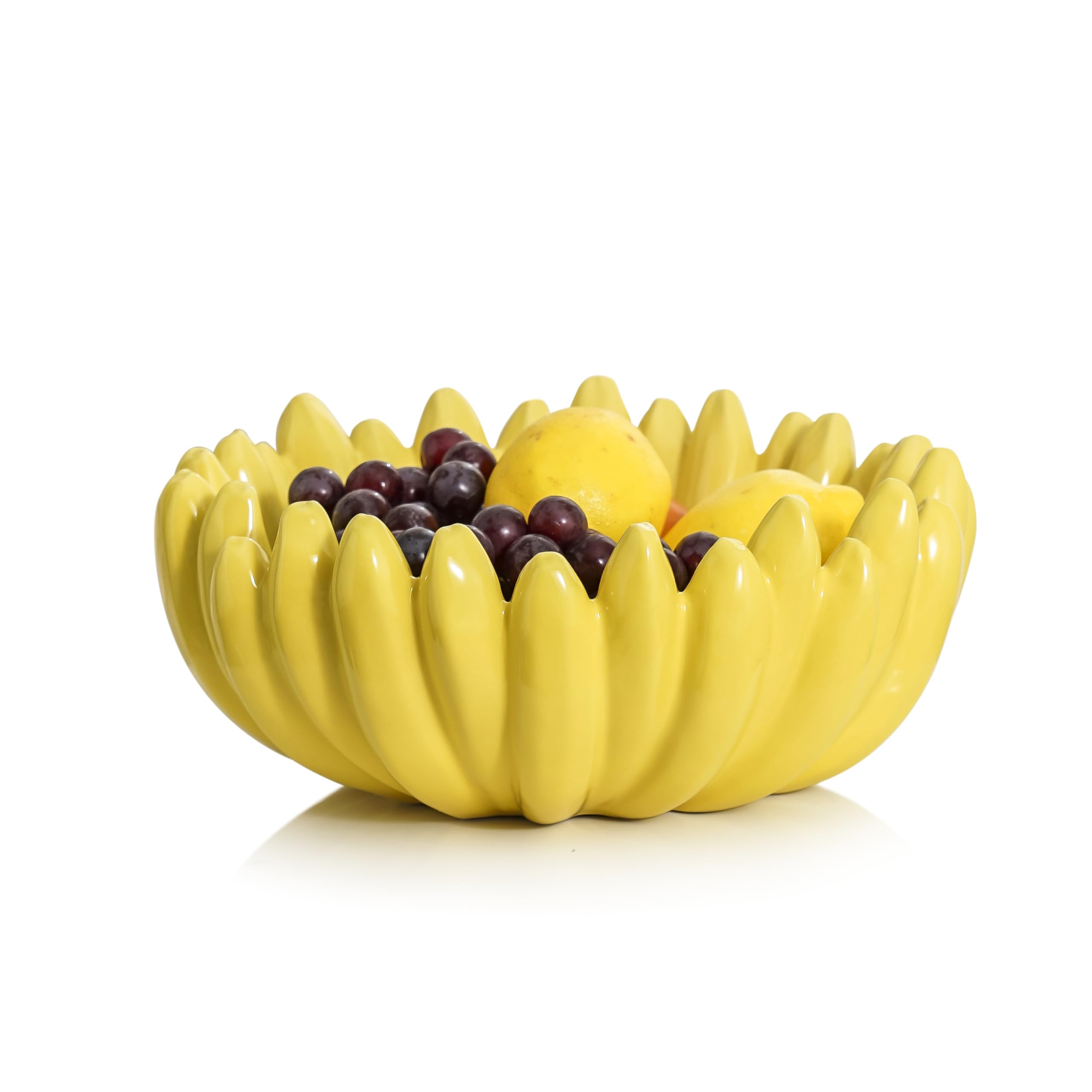 Ceramic Decorative Bowl Banana-Shaped Fruit Bowl