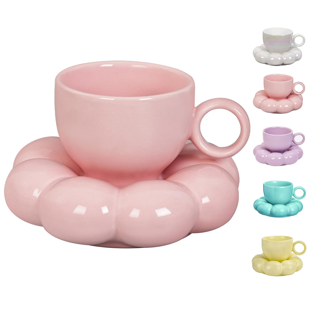 Coffee Mug, Tea Cup and Saucer Set with Spoon  10oz