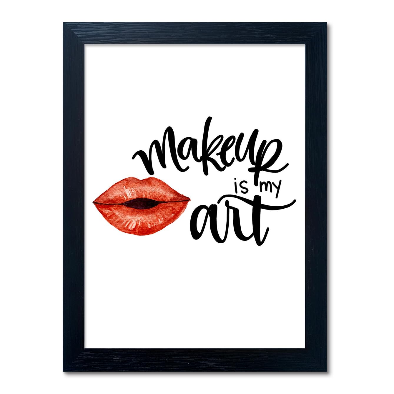 Pink Makeup Room Wall Art Fashion Canvas Wall Art Beauty Room Decor Art Pink Lips Canvas Artwork Trendy Girly Wall Art Women Bedroom Bathroom Decor Print