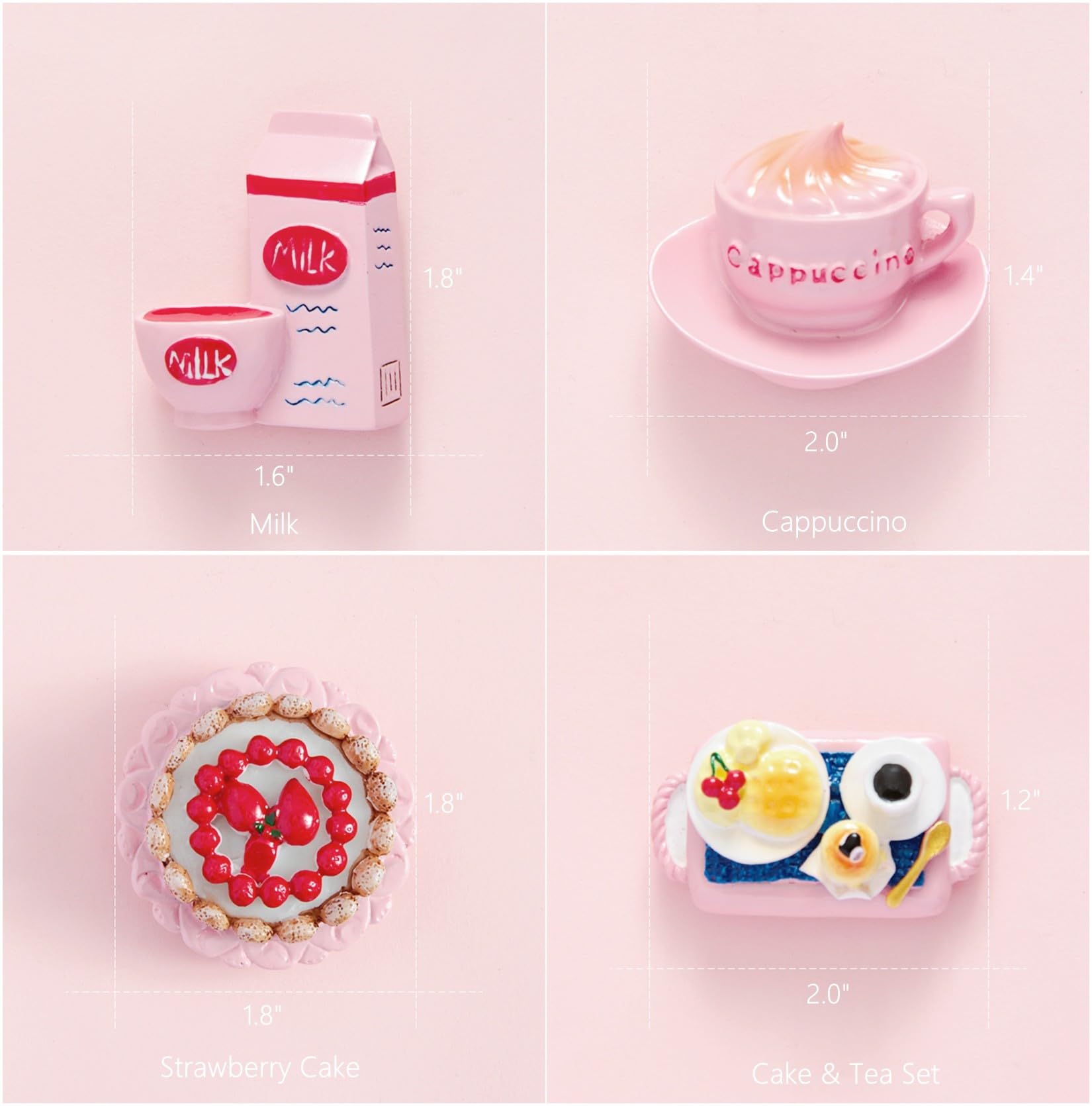 Cute Pink Aesthetics Kitchen Refrigerator Magnets â€?Strong Magnetic Hand-Painted Decor, Eco-Resin Magnets for Fridge