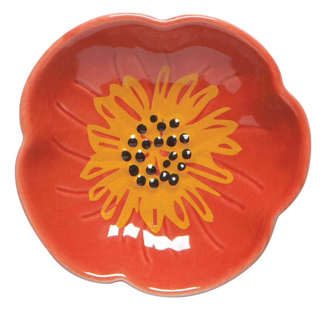 Flower Shaped Ceramic Pinch Bowl Set, Soy Sauce Dish, Set of 6