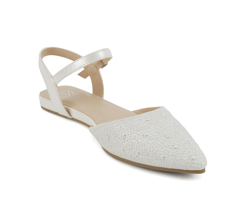 Women Pointed Toe Slingback Flat Bridal Dress Pumps