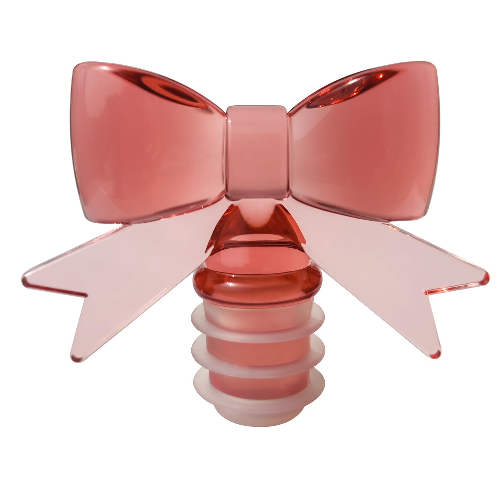Cute Bowknot Wine Bottle Stoppers - Food-Safe Silicone & Acrylic Resin, Leakproof Seal
