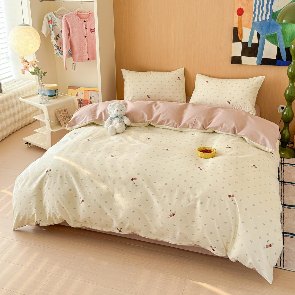 Cute Duvet Cover Sets 100% Cotton Bedding Comforter Cover Full 2 Pillowcases