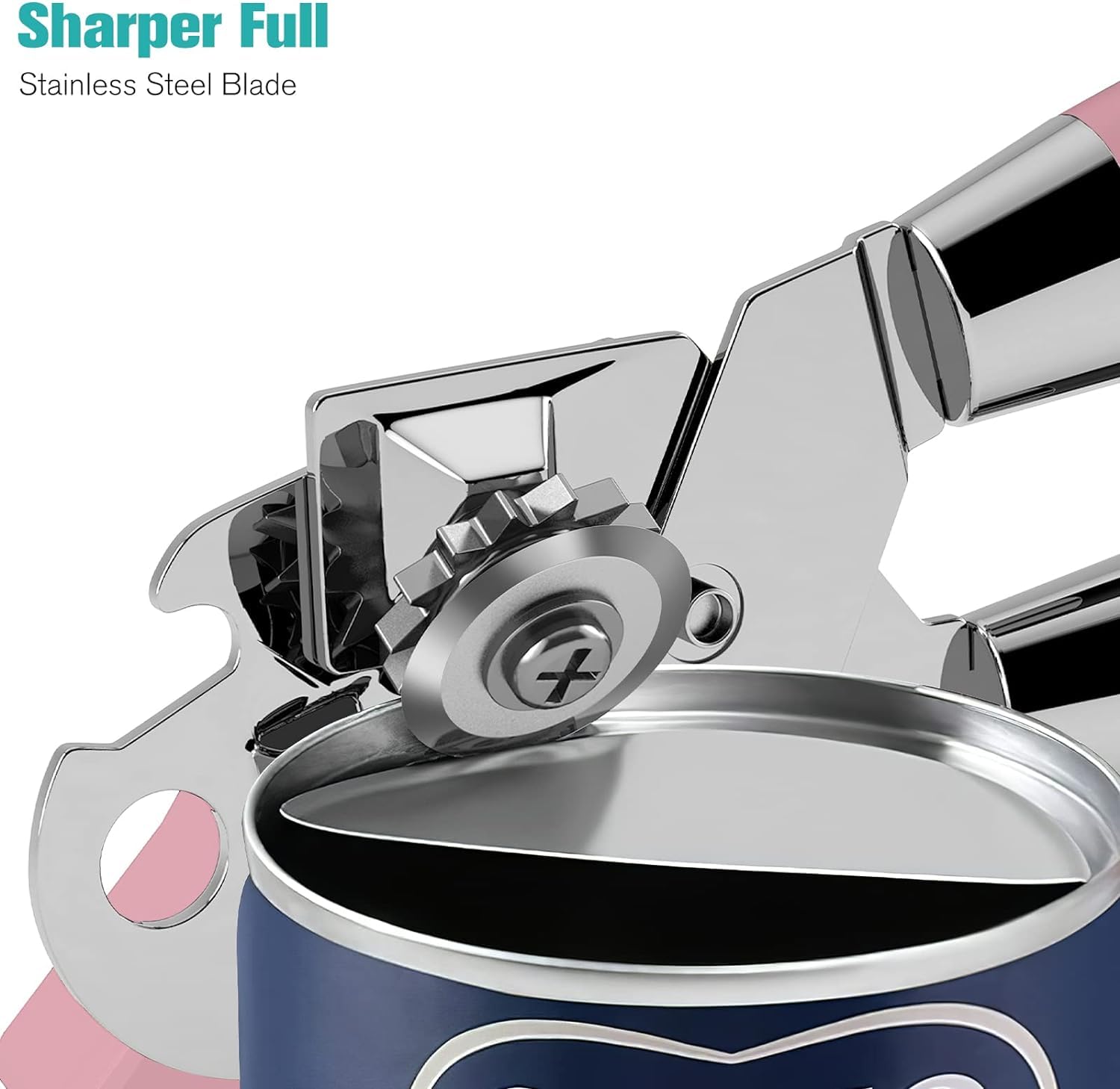 Professional 3-in-1 Manual Can Opener and Bottle Opener â€?Heavy-Duty Stainless Steel, Smooth Edge, Senior-Friendly, Pink