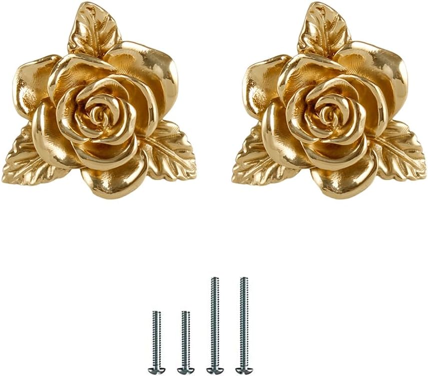Gold 4 Pack Brass Knobs for Dresser, Drawers and Cabinet Decorative