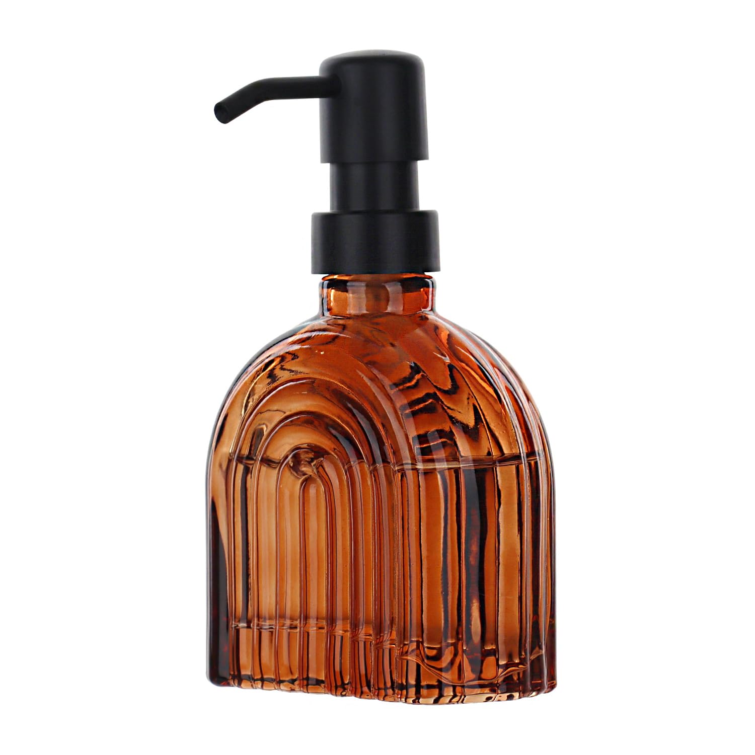 Glass Soap Dispenser Bathroom, 9 Oz Kitchen Soap Dispenser, Refillable Liquid Modern Soap Dispenser for Hand Soap, Lotion Dispensers Bottle