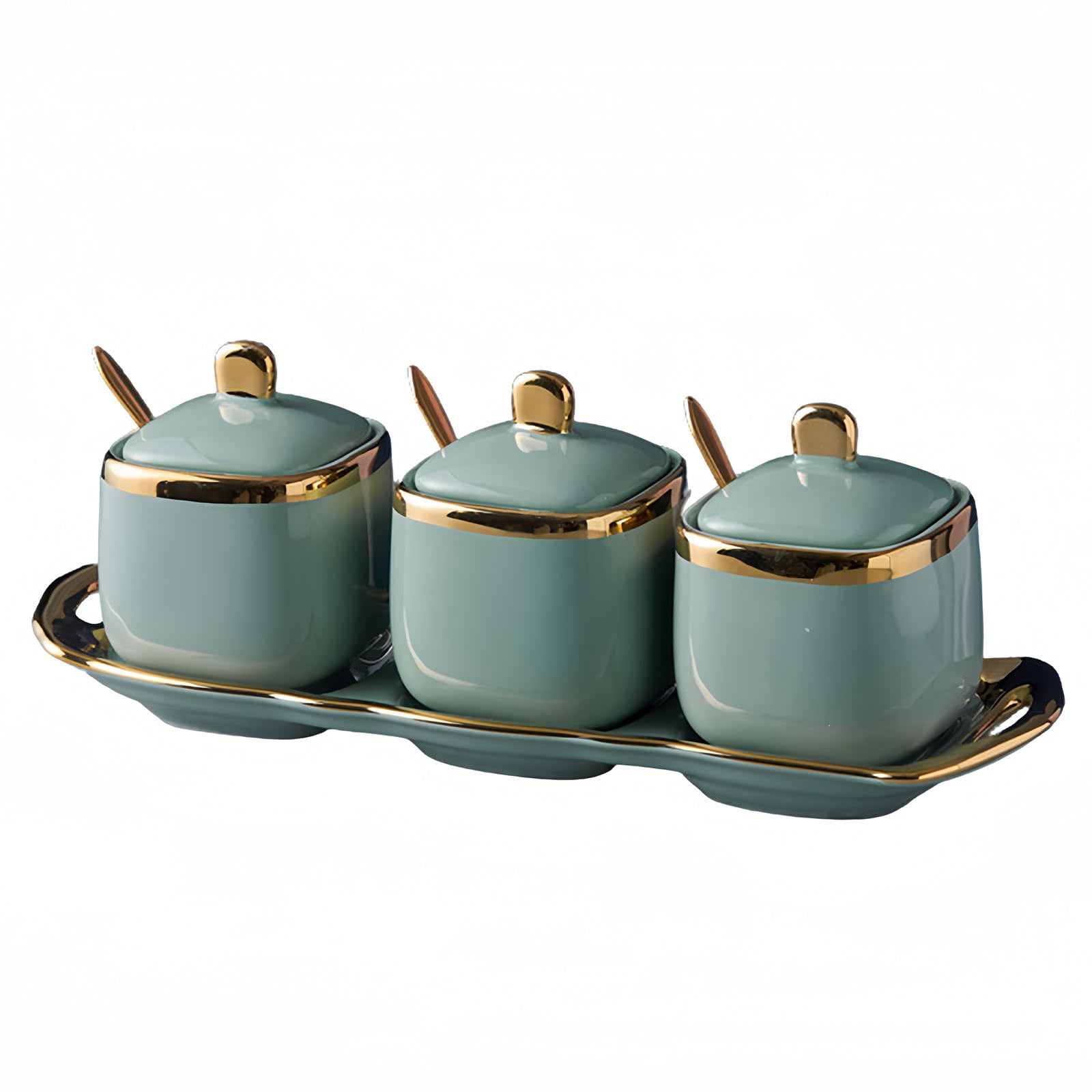 Sugar Bowl With Lid And Spoon, Sugar Pot Set Of 3