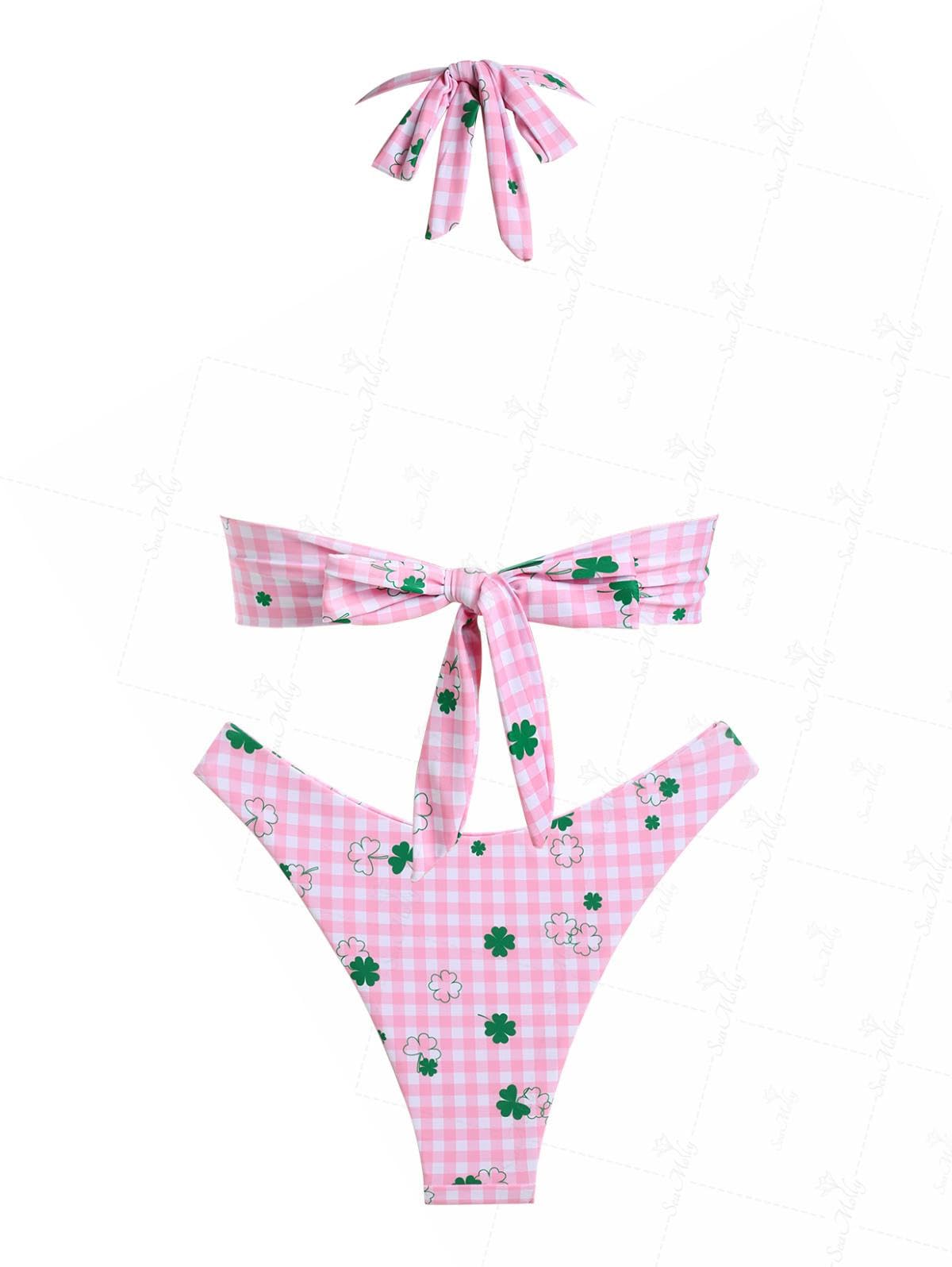 Floral Halter Tied Cheeky Tankini Set