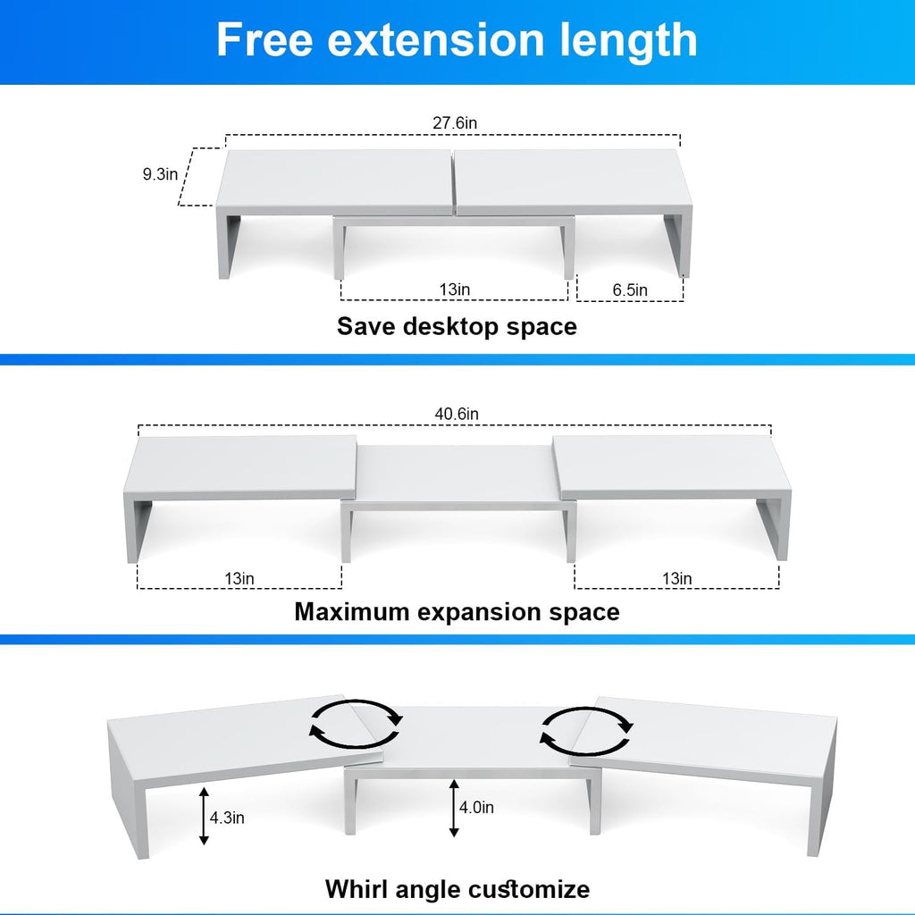 Dual Monitor Stand for Desk, Metal Monitor Riser, Office Supplies and Accessories