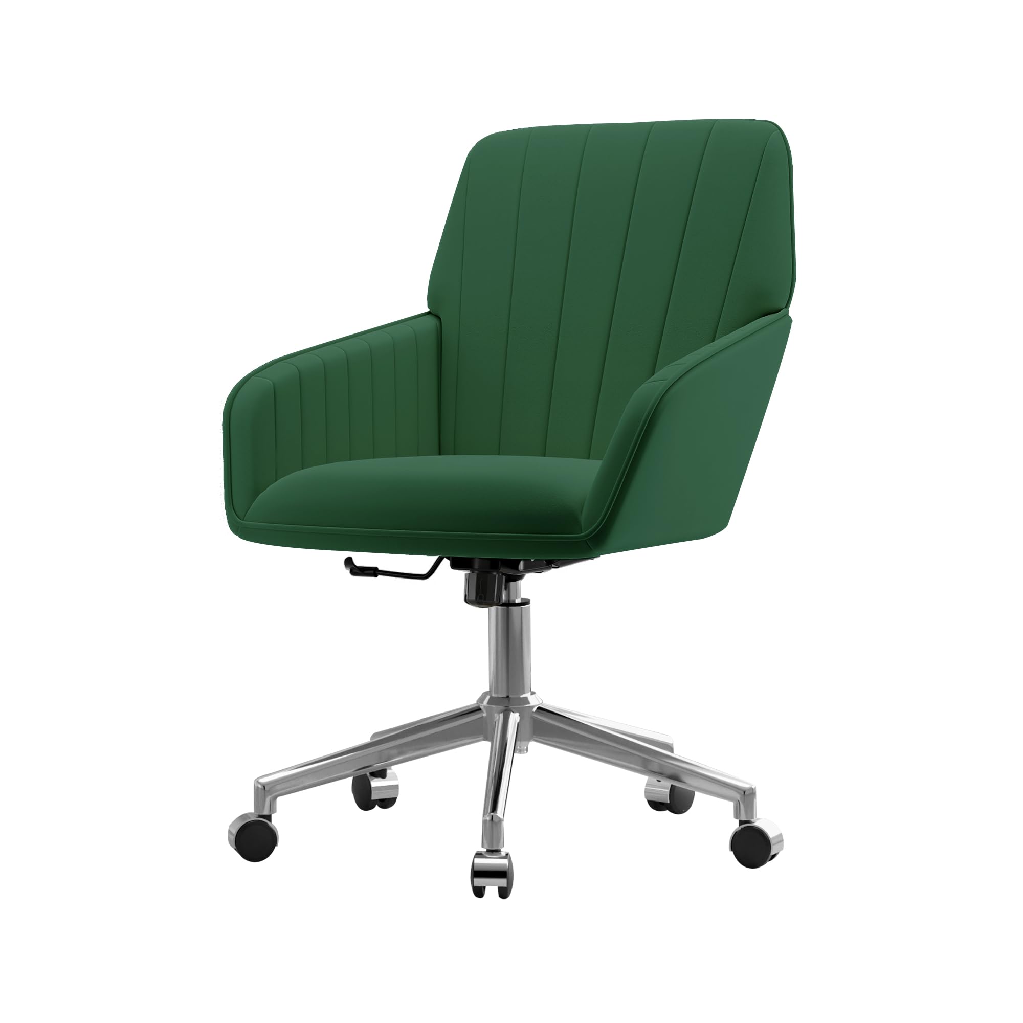 Velvet Modern Cute Chair with Back, Height Adjustable Upholstered Vanity Chair with Swivel Wheels