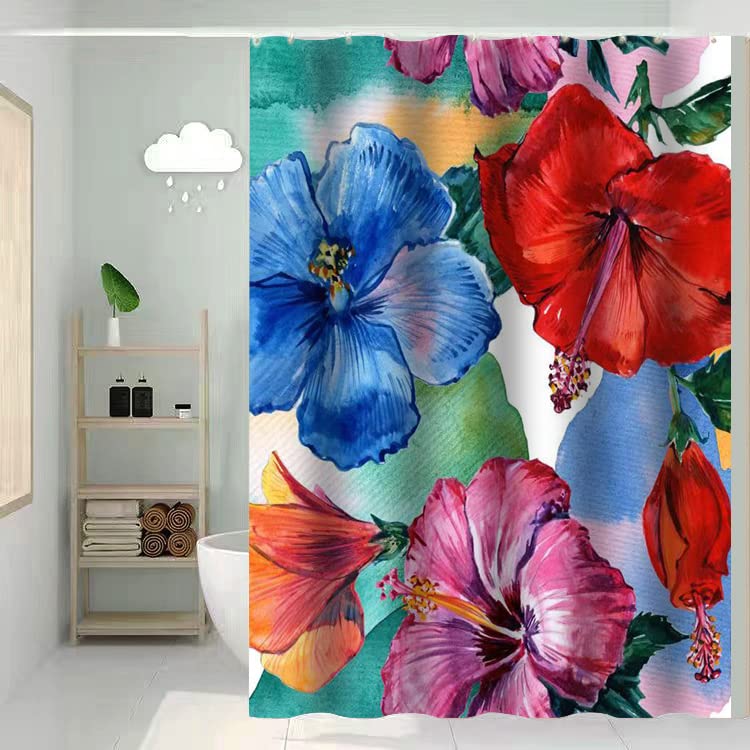 Shower Curtain Bathroom Decor with 12 Plastic Hooks 72 x 72 Inch