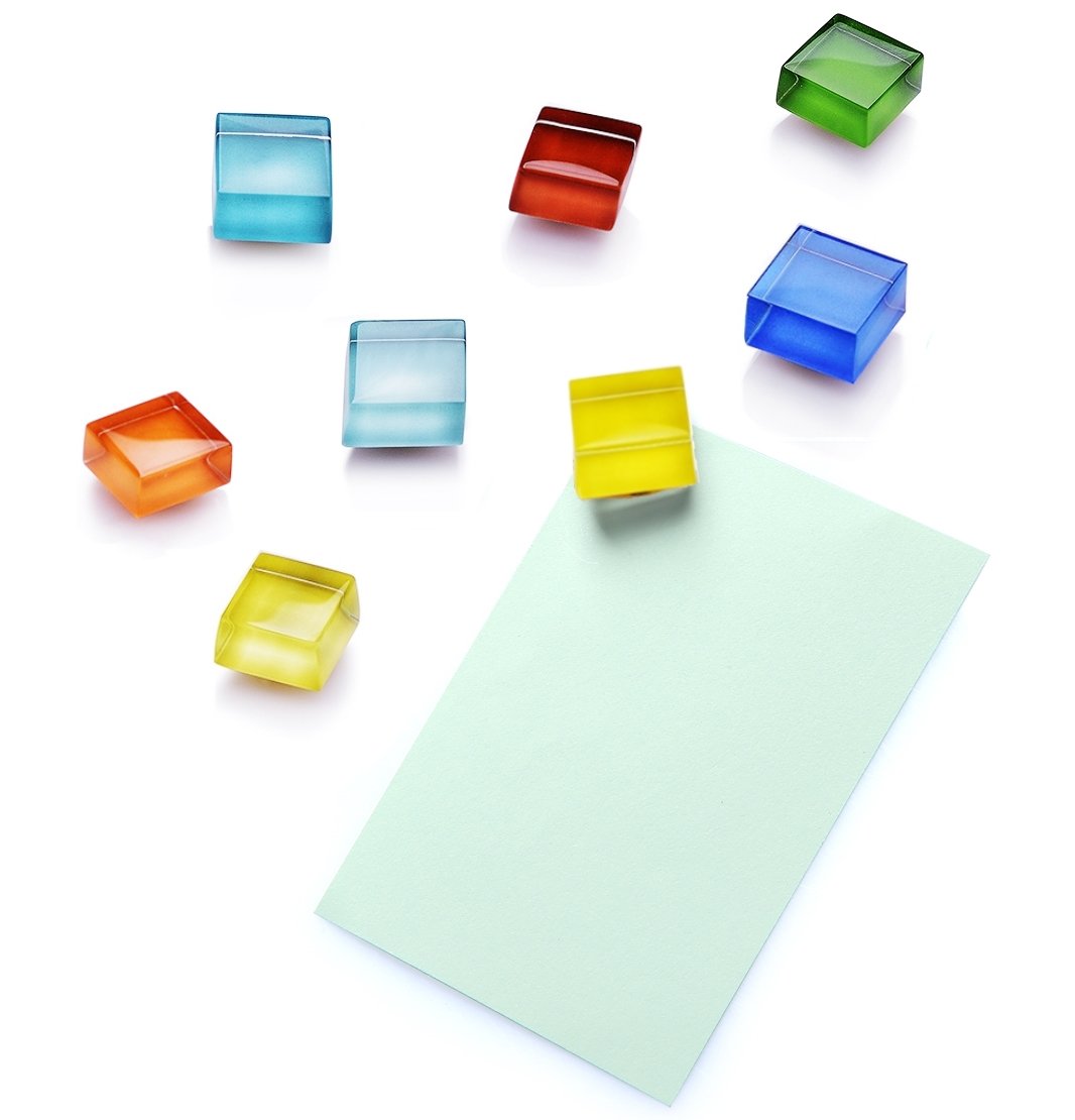 Set of 24-Piece Colorful Glass Refrigerator Magnets