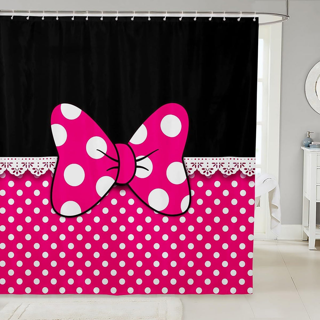 Cute Bathroom Curtains -  Waterproof Curtains, 12 Hooks Suits