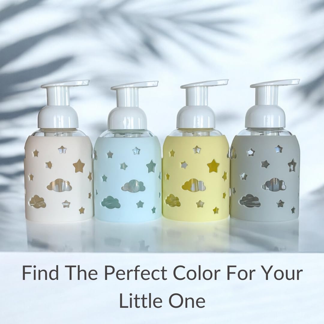 Foaming Glass Bottle Dispenser w/Heart Silicone Sleeve, 8oz