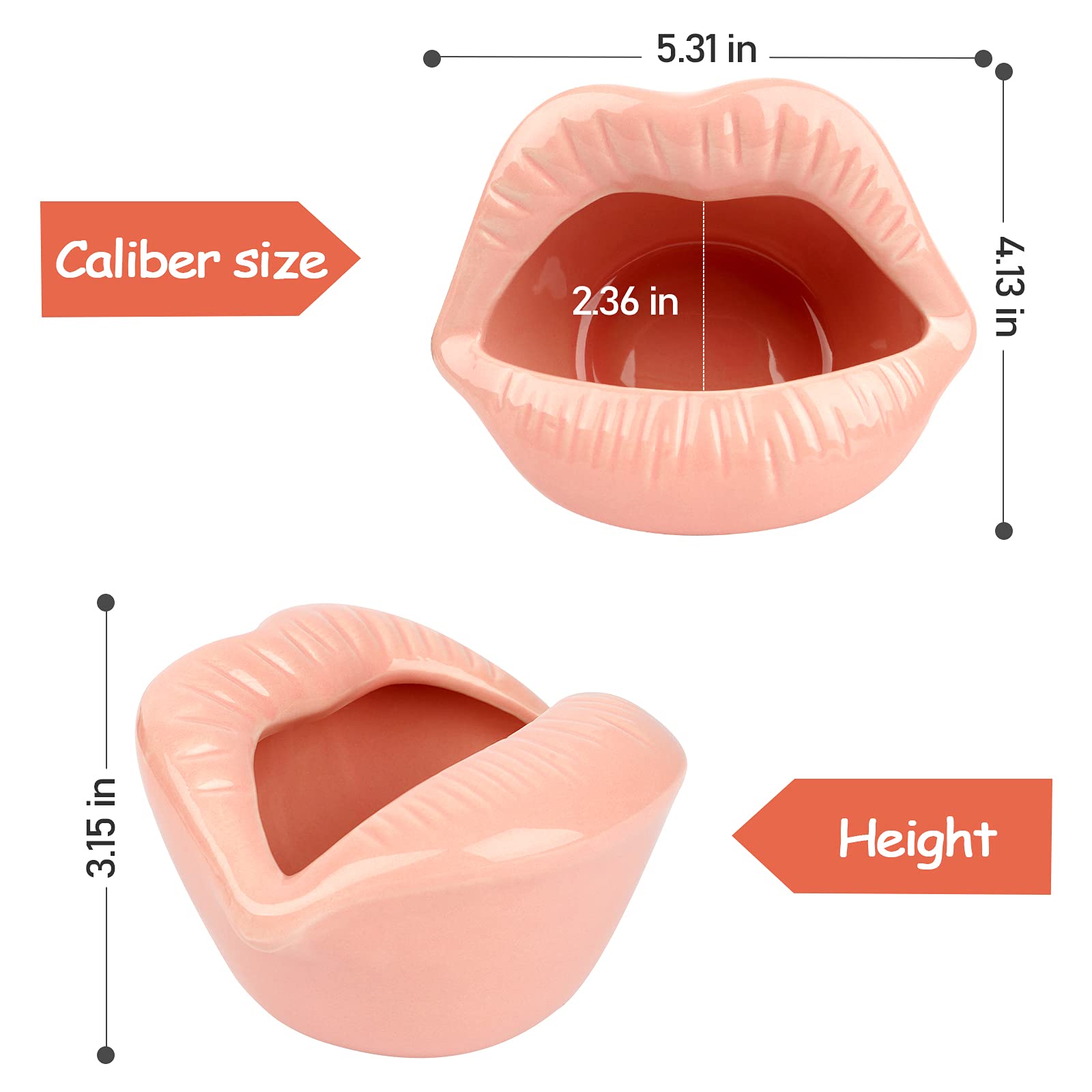 Ceramic Lips Lipstick Ring Holder Jewelry Tray Rack Decorative Cosmetic Storage Display Holder Desktop