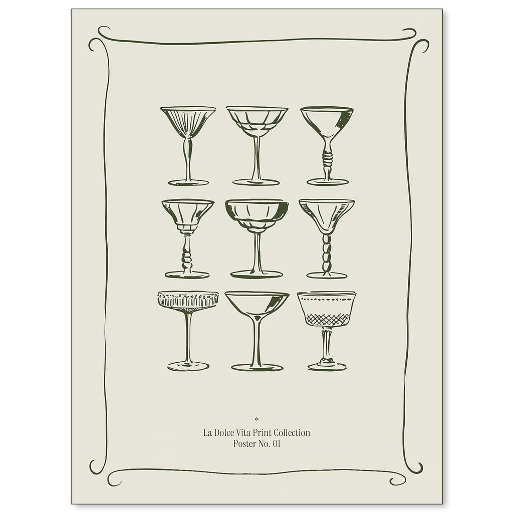 Cocktail Poster Alcohol Drink Wall Art Preppy Bar Cart Canvas Prints for Funky Bar Kitchen Wall Decor