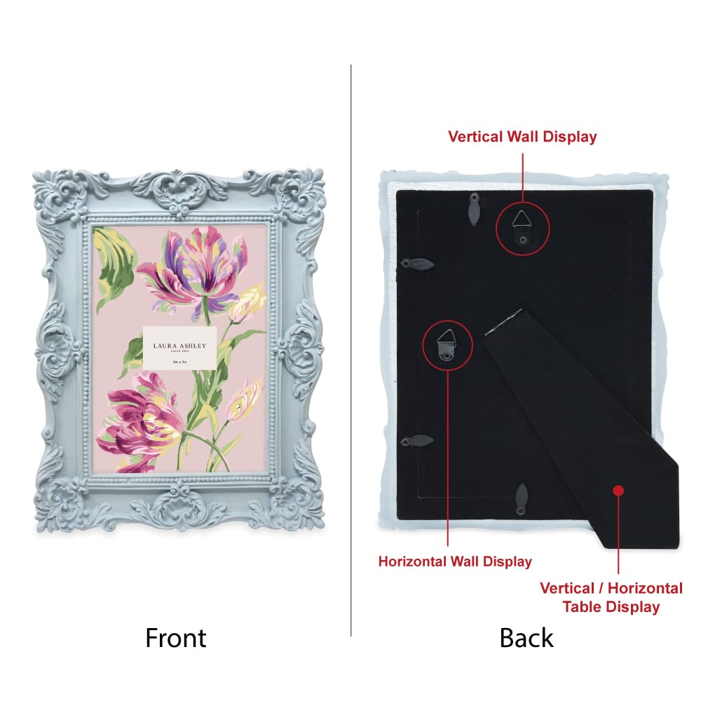 Resin Picture Frame â€?Handcrafted Floral Design with Easel for Tabletop and Wall Display