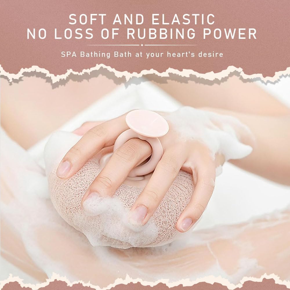 Upgraded 2-in-1 Sunflower Bath Ball Exfoliating Bath Sponge Cleaning Brush, Super Soft Sunflower Suction Cup Bath Ball, Sponge Mesh Pouf Shower Ball