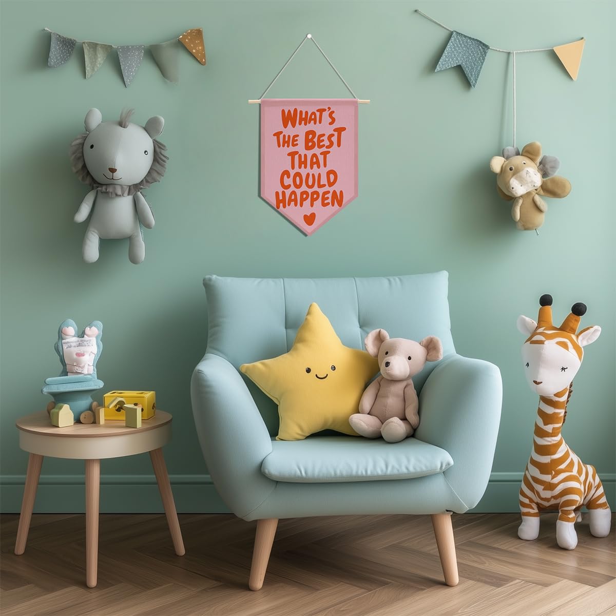 Preppy Positive Affirmations Wall Hanging Pennant Flag â€?Aesthetic Decor for Classroom, Bedroom, or Home