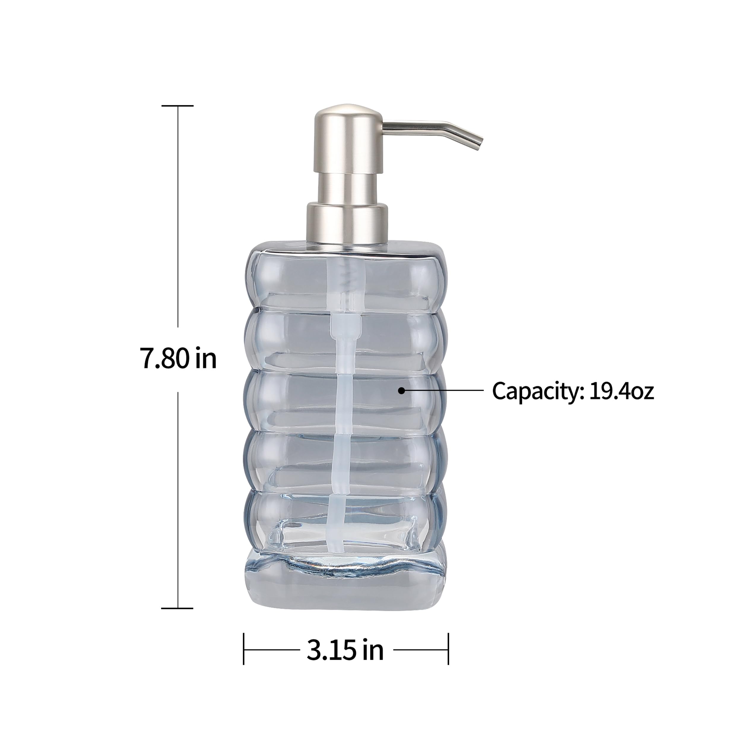 Glass Soap Pump Dispenser, Refillable Soap Dispenser