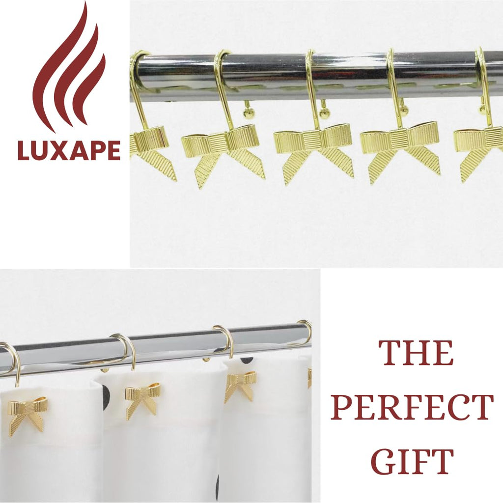 Decorative Bow Knot Curtain Hooks Shower Rings for Bathroom