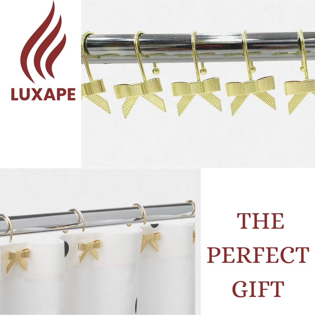 Decorative Bow Knot Curtain Hooks Shower Rings for Bathroom