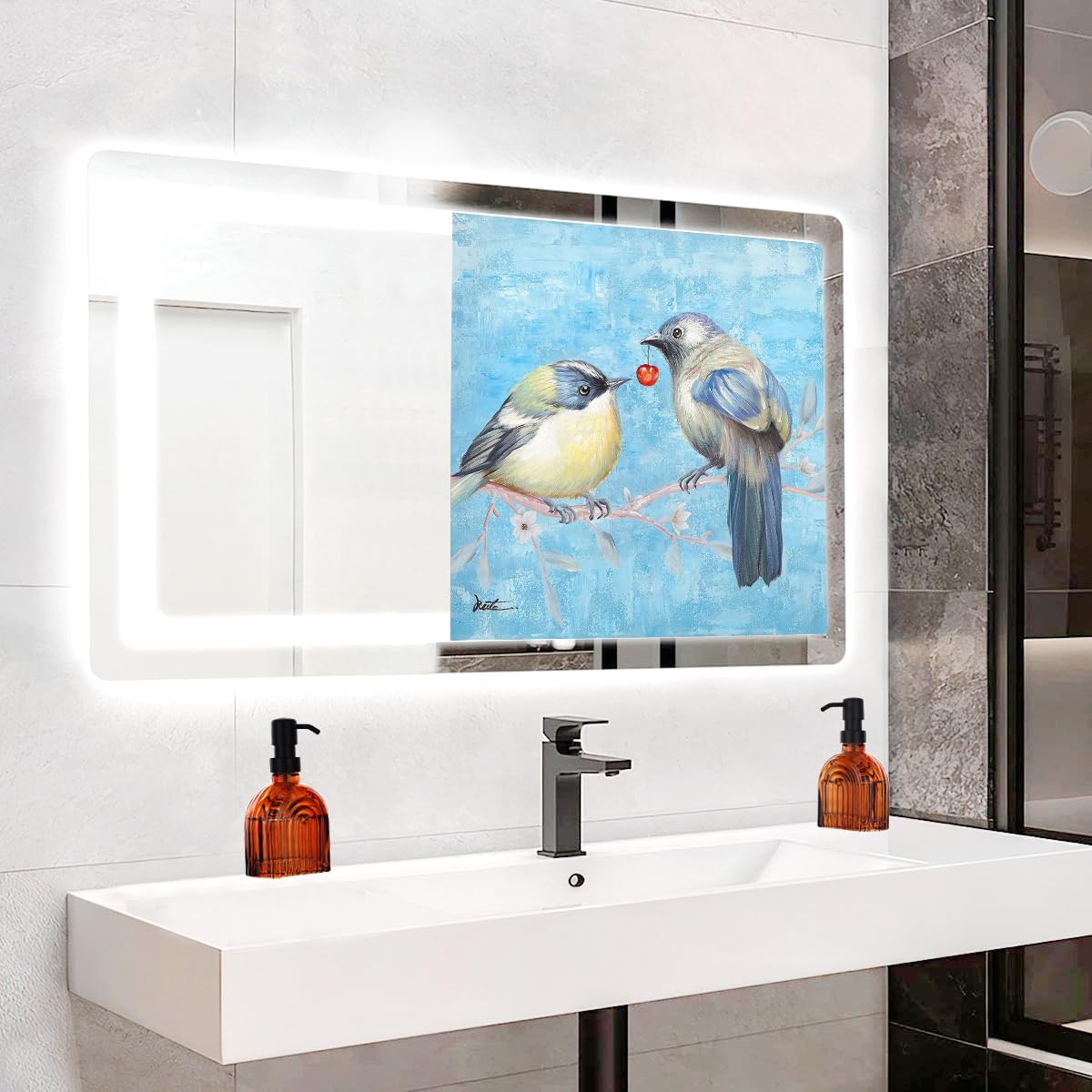 Glass Soap Dispenser Bathroom, 9 Oz Kitchen Soap Dispenser, Refillable Liquid Modern Soap Dispenser for Hand Soap, Lotion Dispensers Bottle