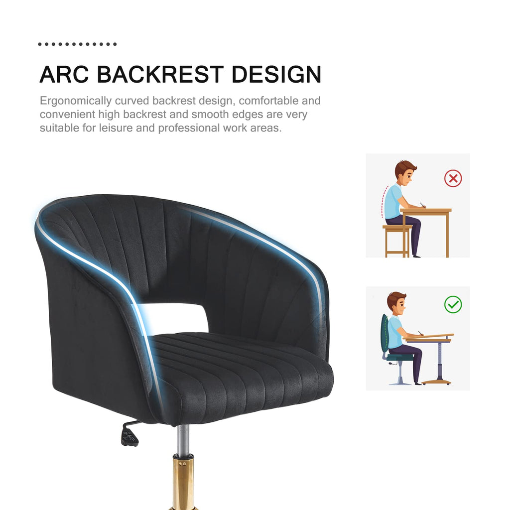 Vanity Velvet Chair, Upholstered Chairs with Adjustable Swivel Wheels