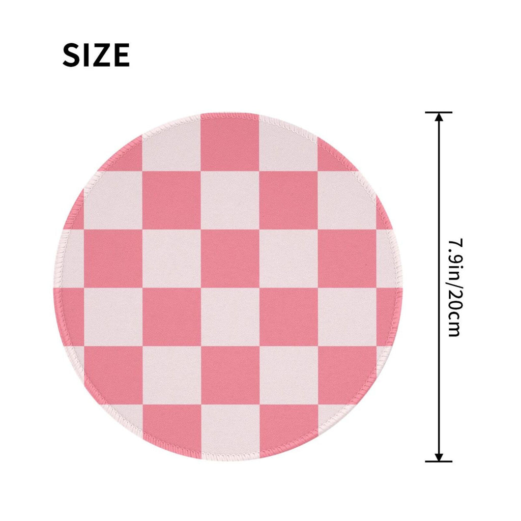 Round Mouse Pad Desk Top - Stitched Edges 8 X 8 Inch