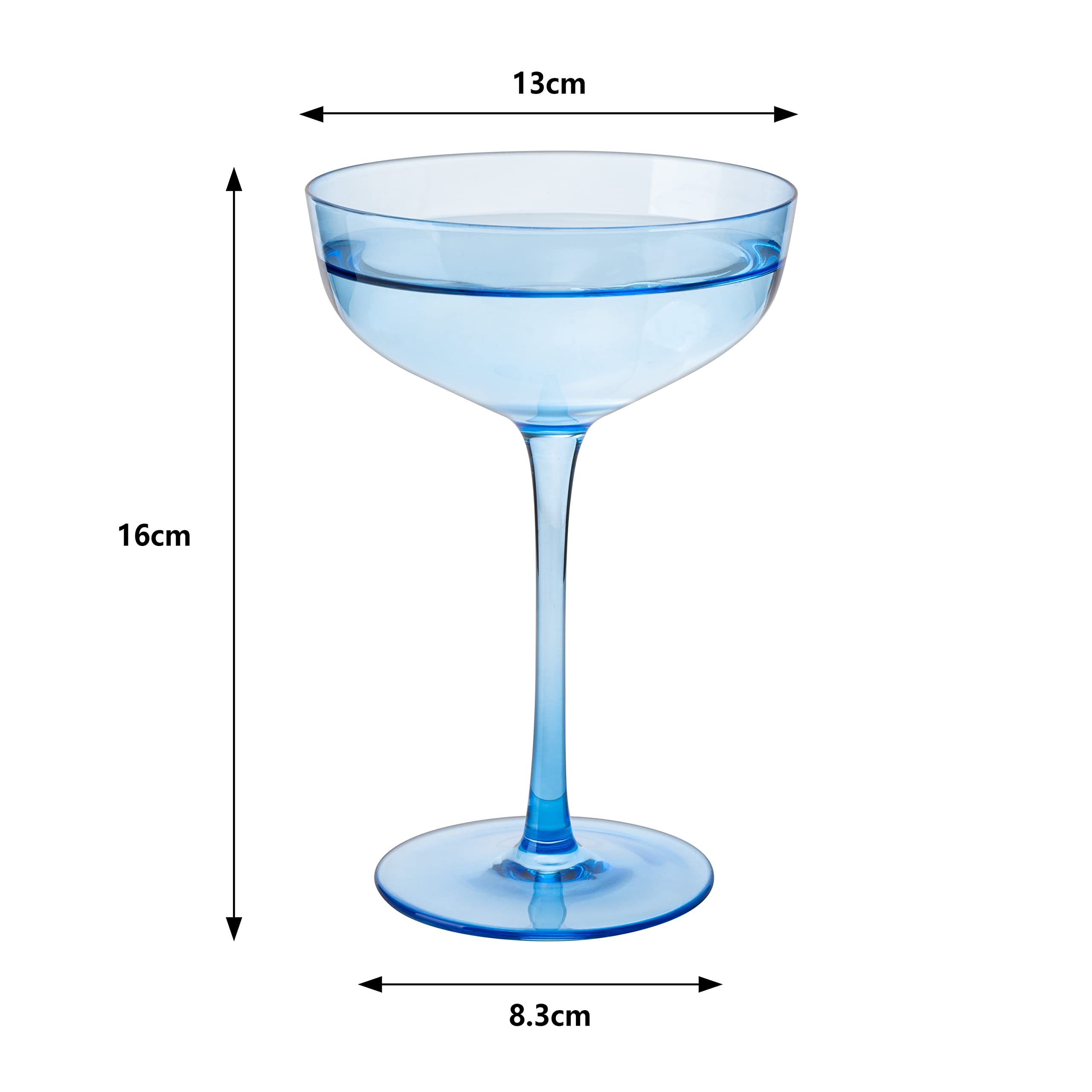 Colored Martini, Champagne and Cocktail Coupe Glass | 7oz