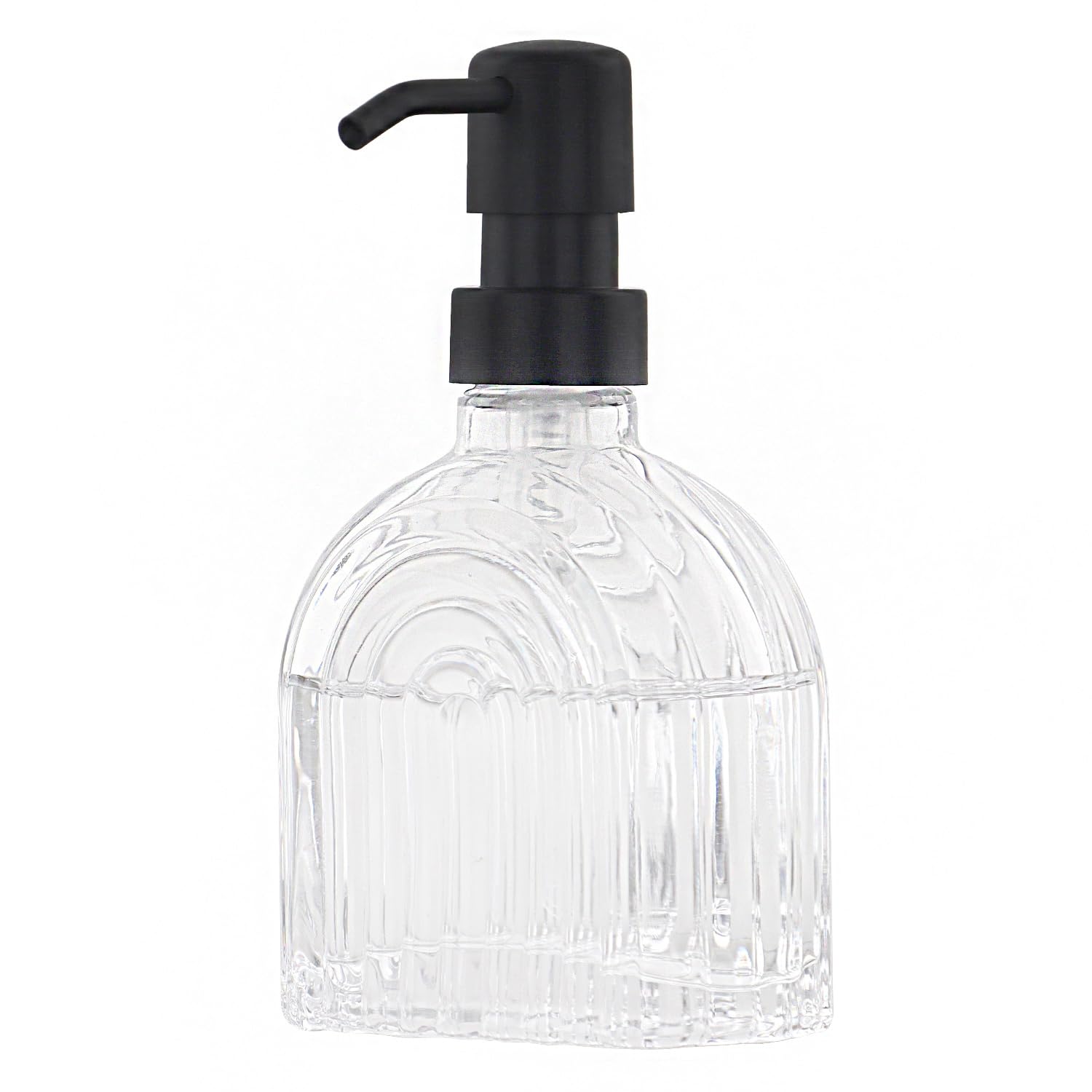 Glass Soap Dispenser Bathroom, 9 Oz Kitchen Soap Dispenser, Refillable Liquid Modern Soap Dispenser for Hand Soap, Lotion Dispensers Bottle